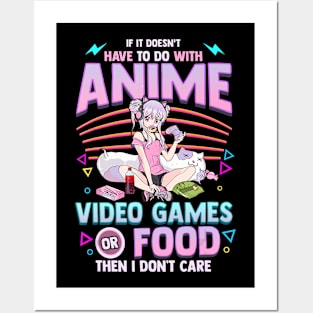 Cute Anime Gamer Girl Funny Kawaii Japanese Manga Joke Posters and Art